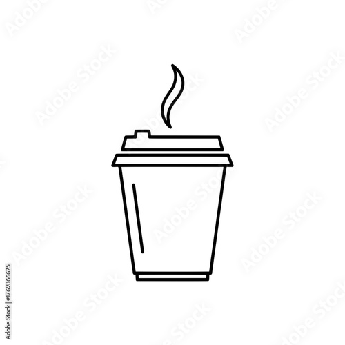 Hot beverage in paper cup with steam, symbolizing coffee or tea break time