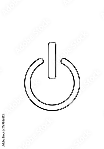 Universal Power On/Off Button Symbol for Technology and Electronic Devices