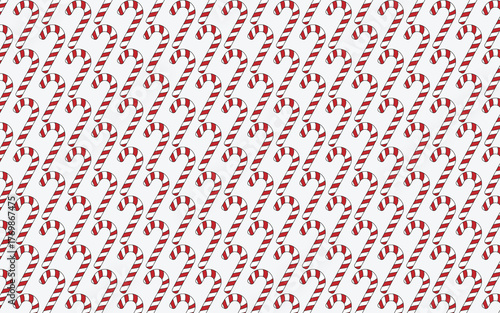 Christmas background pattern with candy cane repeated design