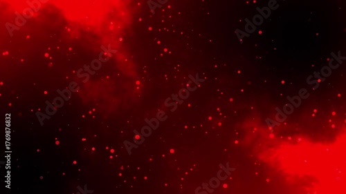 Particles flying in wind on red fire background Animation