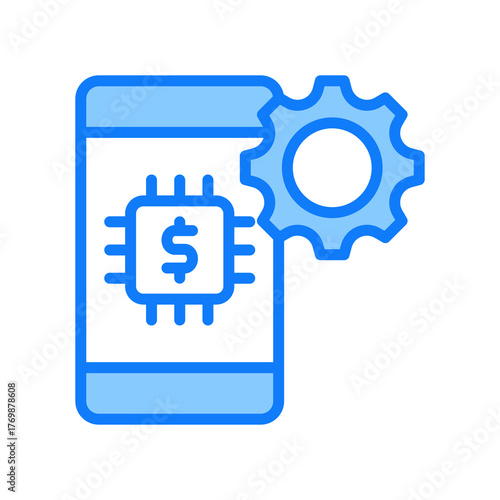 Fintech blue icon 