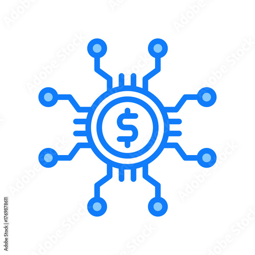 Digital Currency blue icon 