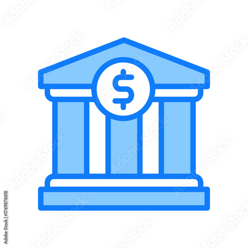 Bank blue icon 