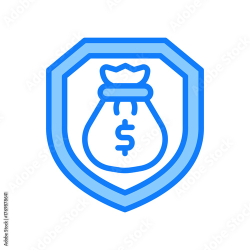 Financial Security blue icon 