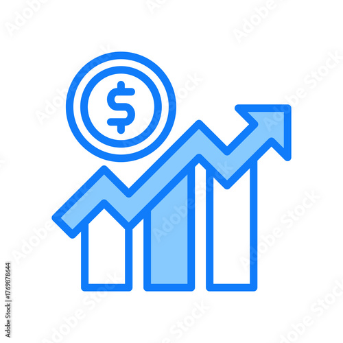 Growth blue icon 