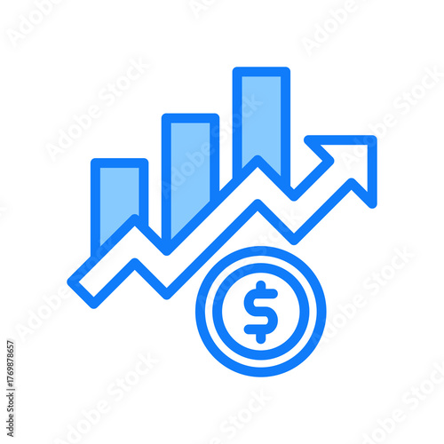 Stock Market blue icon 