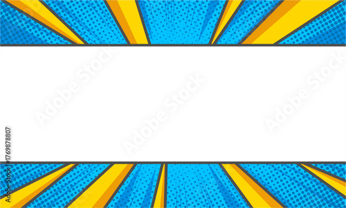 Blank comic art isolated in blue background