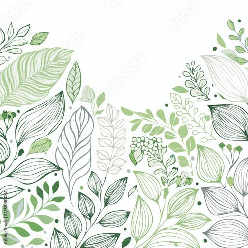 Elegant Greenery Illustration Botanical Leaves and Foliage Design