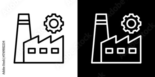 Production Icon Line Style Vector Illustration 