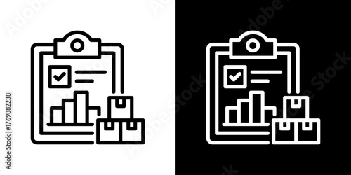 Stock Management Icon Line Style Vector Illustration 