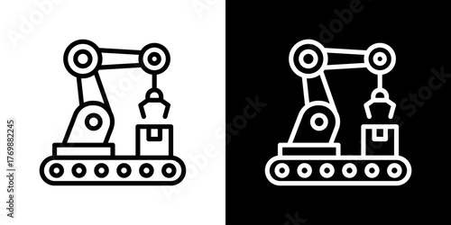 Manufacturing Icon Line Style Vector Illustration 