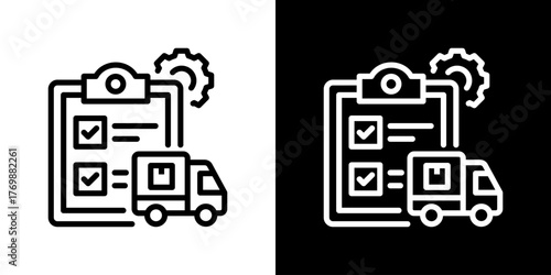 Order Management Icon Line Style Vector Illustration 