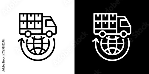 Distribution Icon Line Style Vector Illustration 