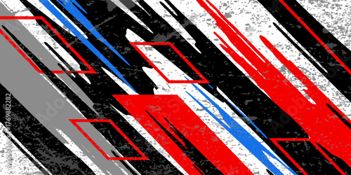A vector graphic depicting abstract stripe racing designs suitable for vehicle decal wraps, race cars, rally vehicles, adventure themes, and livery designs