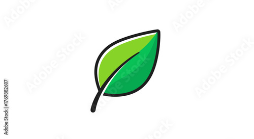 Leaf Icon Vector Illustration for Nature and Ecology Concepts, Isolated on White Background