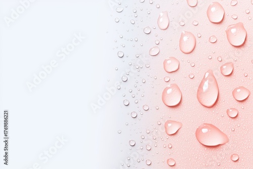 Details of Fresh Water Droplets on Smooth Surface with Soft Gradient Background and Colorful Reflections for Visual Appeal