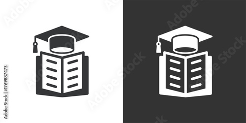 Graduation icon. Solid glyph series icon