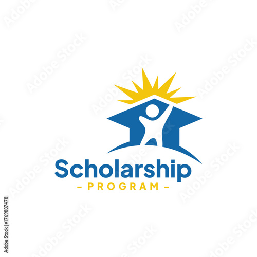 Bachelor Achieves Success Logo Design Vector. Concept of school education scholarship, academic, campus, university and college.