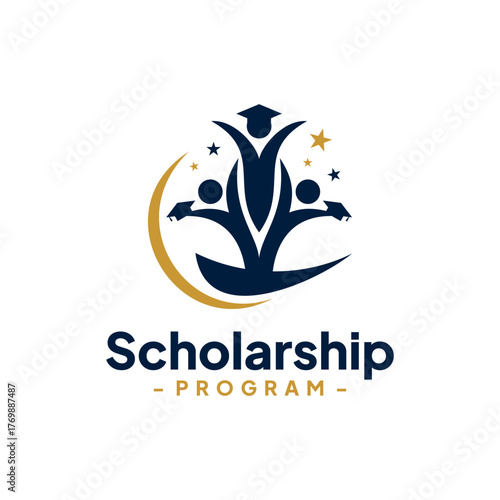 Bachelor Achieves Success Logo Design Vector. Concept of school education scholarship, academic, campus, university and college.