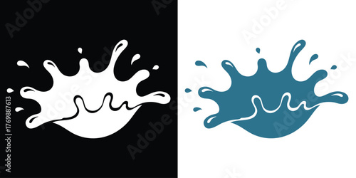 Dynamic water splash design with contrasting colors, perfect for branding and design