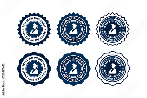 Set of Bachelor Labels, Badges and Logo Design Vector. Concept of school education scholarship, academic, campus, university and college sign certificate tag.