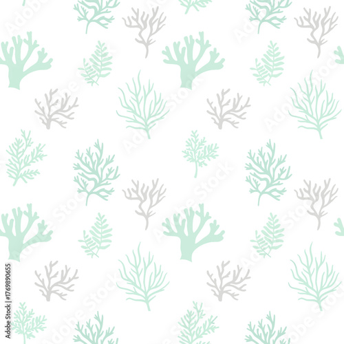Nature Inspired Seamless Pattern Featuring Subtle Aquatic Forms and Serene Pastel Hues for Modern Designs