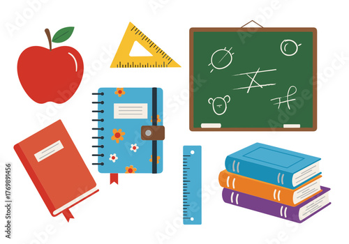 Collection of School Supplies and Learning Materials.