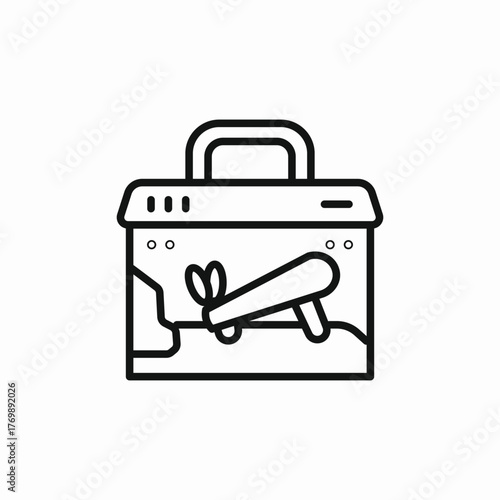 terrarium lizard icon sign vector