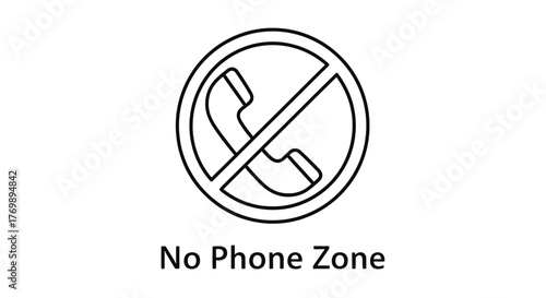 No phones allowed a prohibition sign with a phone silhouette