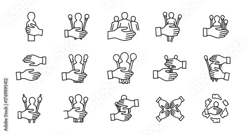 A dynamic and energetic vector cartoon illustration depicting a stylized runner in mid-stride, captured within the outline of two cupped hands, symbolizing support, encouragement, or a personal best