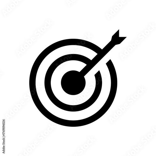 Target goal aim focus audience flat black icon
