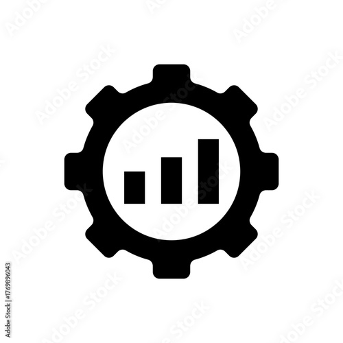 Chart setting gear data management process flat icon
