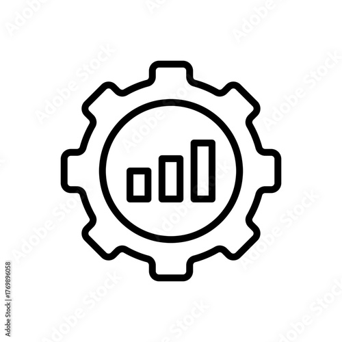 Outline chart setting gear configuration line art icon
