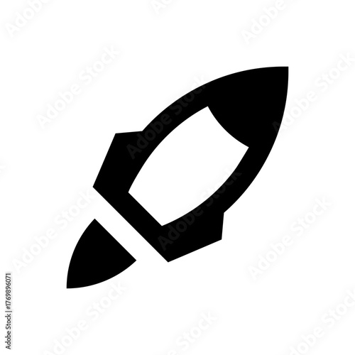 Rocket marketing boost launch startup growth flat icon
