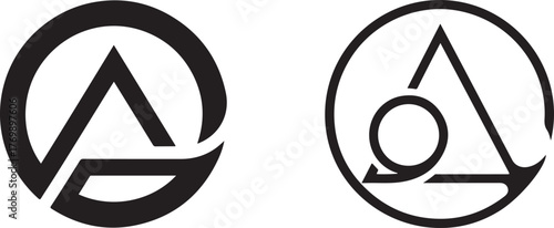 Minimalist Black Geometric Symbols Featuring Triangles, Circles, and Curves