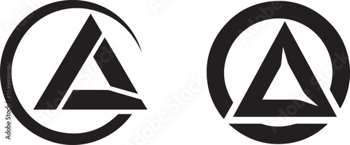 Abstract Geometric Black White Triangle Circle Graphic Elements