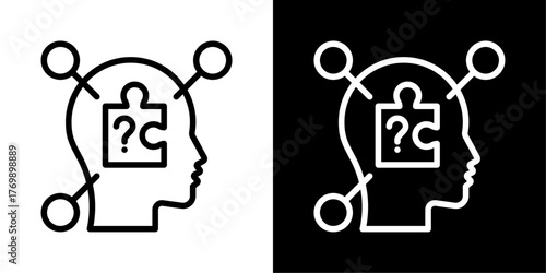 Reasoning Of Line Black And White Style Vector Illustration 