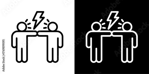 Argument Of Line Black And White Style Vector Illustration 