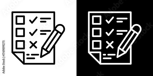 Evaluation Of Line Black And White Style Vector Illustration 