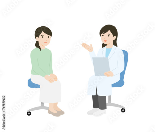 診察をする女性医師