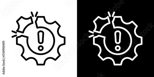 Disruption  Icon Of Flat Black And White Style  