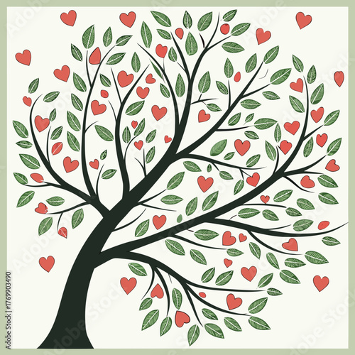 A lovely tree with heartshaped leaves and fruits on a