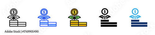 Green Investment Icon Collection With Multiple Styles