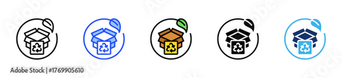 Sustainable Packaging Icon Collection With Multiple Styles