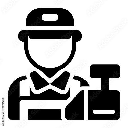 store cashier counter glyph icon for payment area