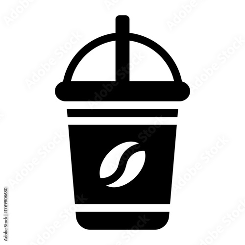takeaway coffee cup glyph icon in morning routine