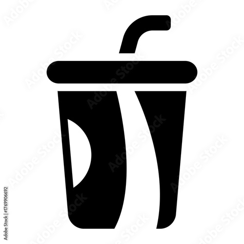 cold soda drink glyph icon for takeaway beverage