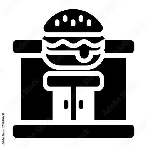burger shop restaurant glyph icon for storefront use