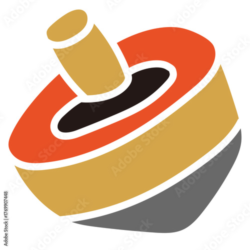 年賀状の独楽のイラスト素材