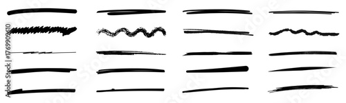 Hand drawn wavy marker underline highlight element. Vector illustration